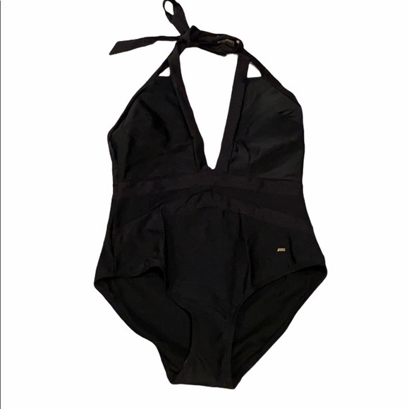 Ted Baker London Black Ralinda Low Cut Halter Swim Bathing Suit Womens 5 12 NWT - Picture 3 of 11